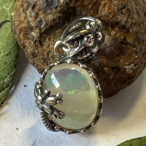Natural Opal Pendant S925 Sterling Silver Crystal Gemstone - Picture 3 of 9